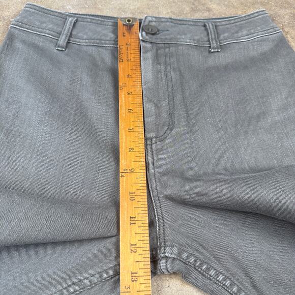 Women’s Wide Leg High Rise Pants Size Large Cropped Green Raw Hem - Picture 11 of 13